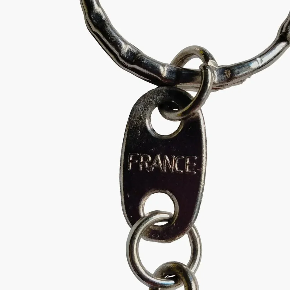 Eiffel Tower Keychain Souvenir Paris France Silver Tone Metal Key Ring
